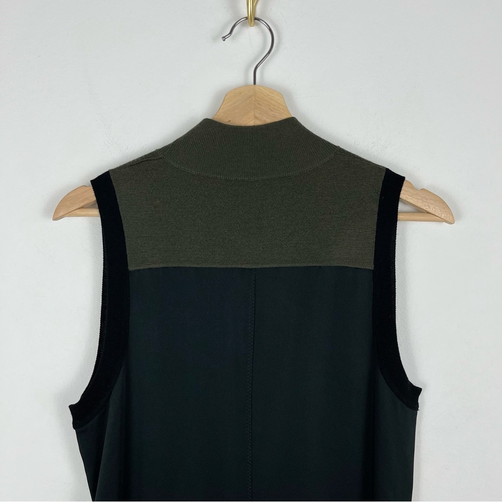 Rag And Bone Black Green Satin Colorblock Mock Ne… - image 4